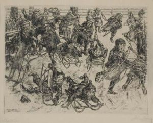 Boys Sledding by John Sloan