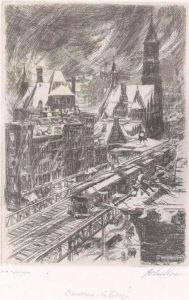 Snowstorm In The Village (m. 216) by John Sloan