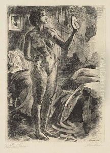 Nude With Mirror>. by John Sloan