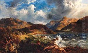 Storm Clouds over a Lake Landscape