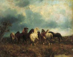 Wild horses by English School