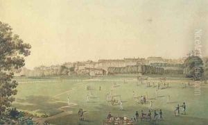A cricket match at Le Jardin des Bastions, Geneva