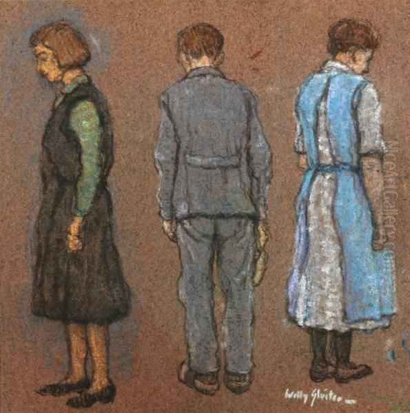 Drie Figuren Van Opzij En Op De Rug Gezien - view 1