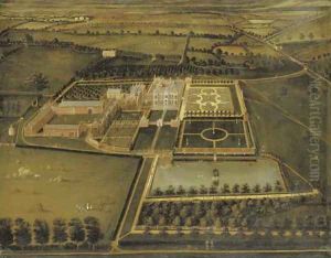 A view of Crewe Hall, Cheshire, from the south by English School