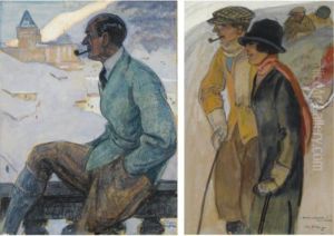 A Portrait Of A Man With A Pipe; 'sunny Corner'