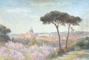A view of Rome through the trees