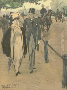 A Stroll On Rotten Row In Hyde Park, London by Willy Sluyters