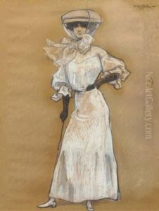 An Elegant Lady In White by Willy Sluyters