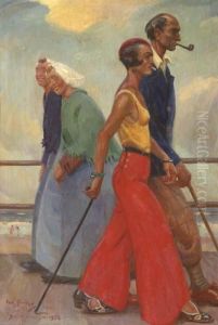Modern Times: Promenading On Scheveningen Boulevard by Willy Sluyters