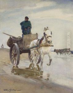 A Shell Fisher On Scheveningen Beach by Willy Sluyters