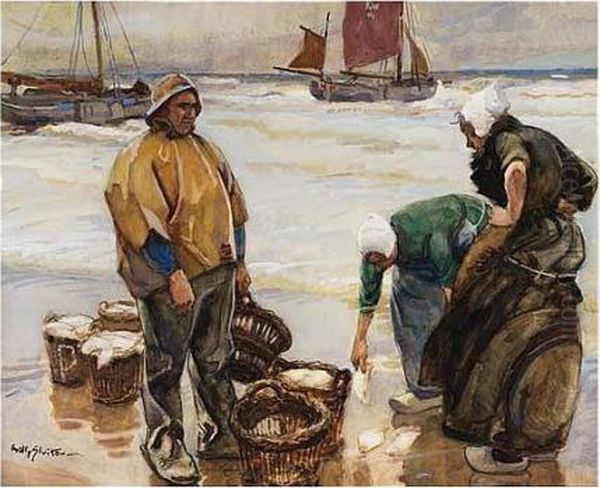 Sorting The Catch On Katwijk Beach - view 1