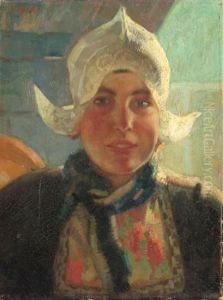 Portrait Of A Girl From Volendam by Willy Sluyters