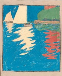 Sailingboats On A Lake At Sunset Sailingboats On A Lake At Sunset
