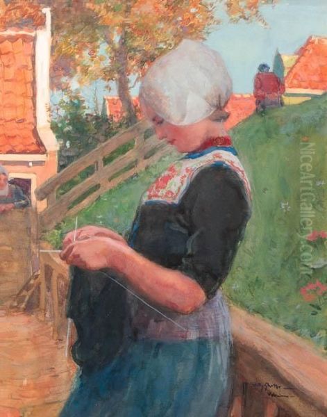 Portrait Of A Volendam Knitter - view 1