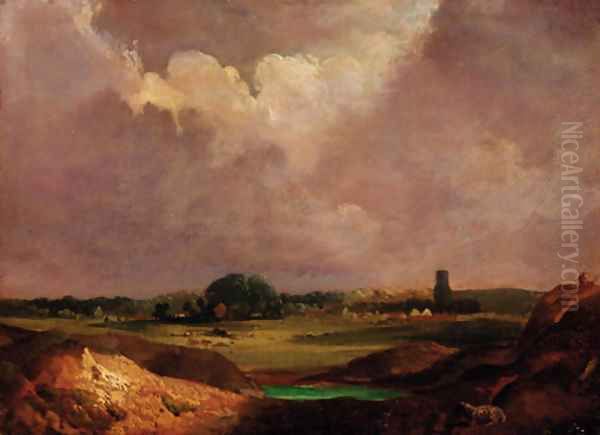 An extensive landscape with a village beyond - view 1