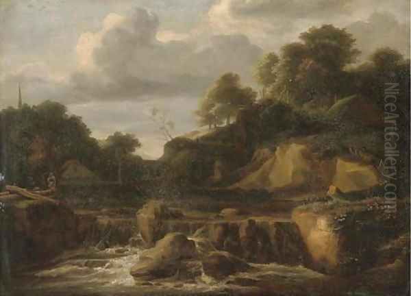 Cottages beside a rocky river - view 1