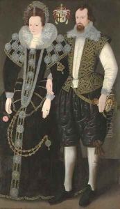 Double portrait of Sir Reginald (c.1564-1639) and Lady Mohun by English School