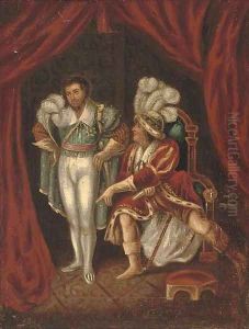 Edmund Kean as Richard III, with the Duke of Buckingham by English School