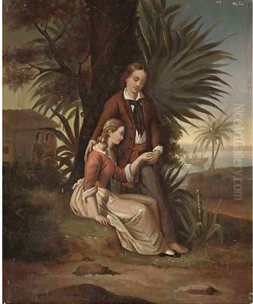Lovers in a tropical bay - view 1