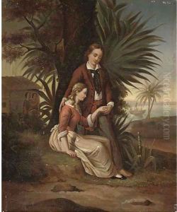 Lovers in a tropical bay by English School