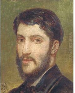 Portrait of a gentleman, bust-length, in a black coat and white collar