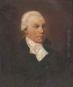Portrait of a gentleman, bust-length, in a dark green jacket and white cravat