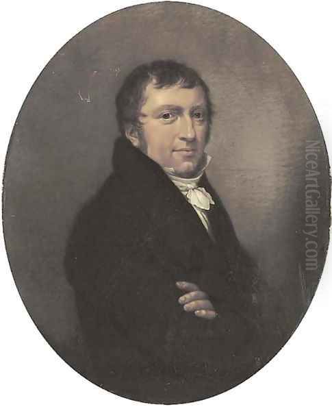 Portrait of a gentleman, half-length, in a black coat and white tie - view 1