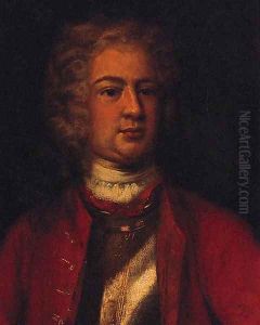 Portrait of a Gentleman, head and shoulders, wearing a breastplate with a red tunic