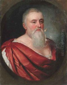 Portrait of a gentleman, quarter-length, in a red mantle