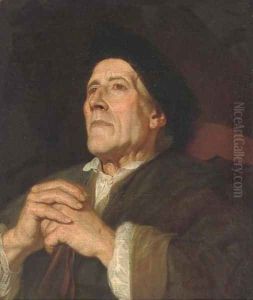 Portrait of a gentleman, seated, quarter-length, in a green robe and black cap Portrait of a gentleman, seated, quarter-length, in a green robe and black cap