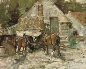 Horses At A Water Trough