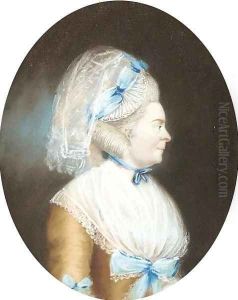 Portrait of a lady, half-length, in profile to the right by English School