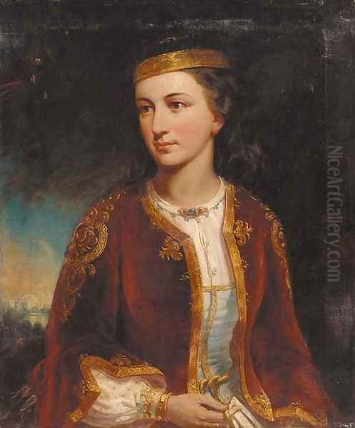 Portrait of a lady, half-length, in Turkish costume - view 1