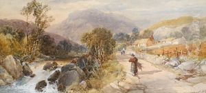 Figures On A Path By A River