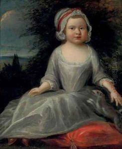 Portrait of a young girl, full-length, in a white dress and cap