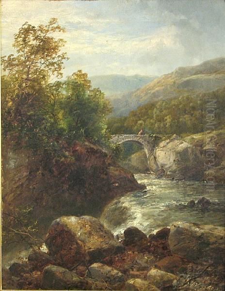 A River Landscape With A Footbridge In Thedistance - view 1