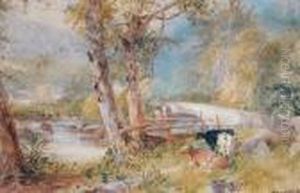 Cattle Beside A Bridge