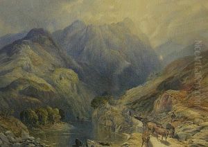 A Mountainous Landscape With A Drover