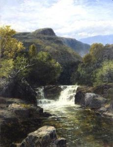 Mountainous Scene With Waterfall