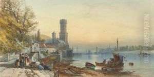 Figures On The Banks Of The Rhine At Cologne