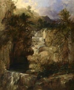 Figures Above A Waterfall Figures Above A Waterfall
