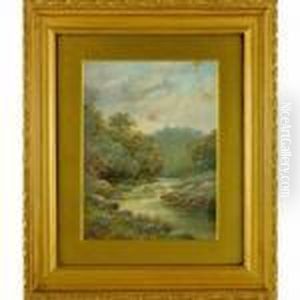 Mountain River Scene by James Burrell-Smith