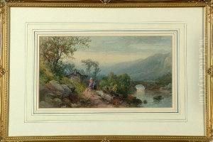 A North Country Landscape With A
Mother And Daughter Near A Cottage - A River Bridge And Range Of Hills
Beyond A North Country Landscape With A
Mother And Daughter Near A Cottage - A River Bridge And Range Of Hills
Beyond