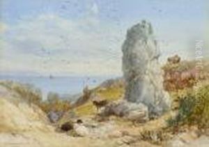 The Long Stone, Mottistone, Isle Of Wight; Brook Chine, Isle Of Wight by James Burrell-Smith