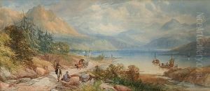 Italian Lake Landscape by James Burrell-Smith