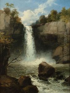 Melincourt Waterfall, Neath, South Wales by James Burrell-Smith