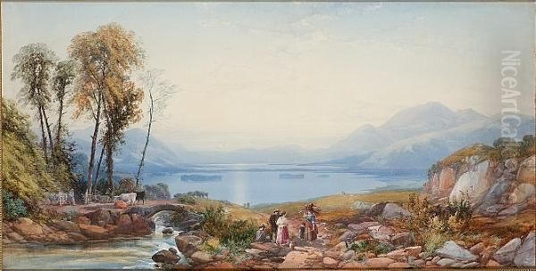 Derwentwater With Bassenthwaite Beyond, Cumbria by James Burrell-Smith
