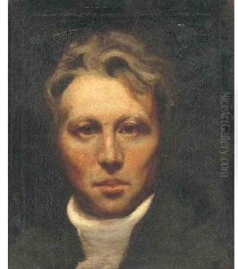 Self-portrait of an artist, bust-length, in a white cravat by English School