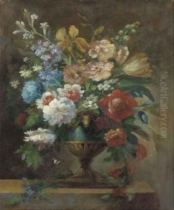 Spring flowers in an urn