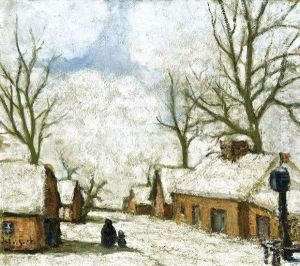 Solitude - Village Sous La Neige by Jakob Smits